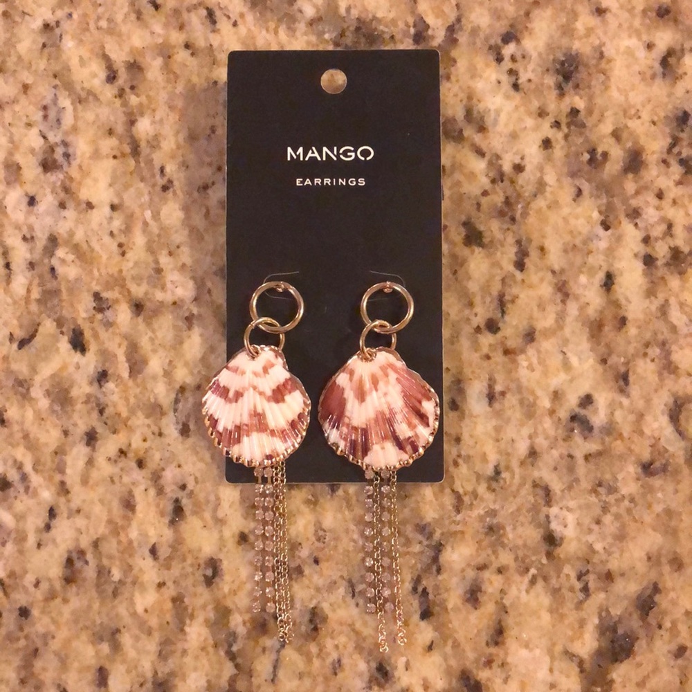 MANGO seashell pierced earrings